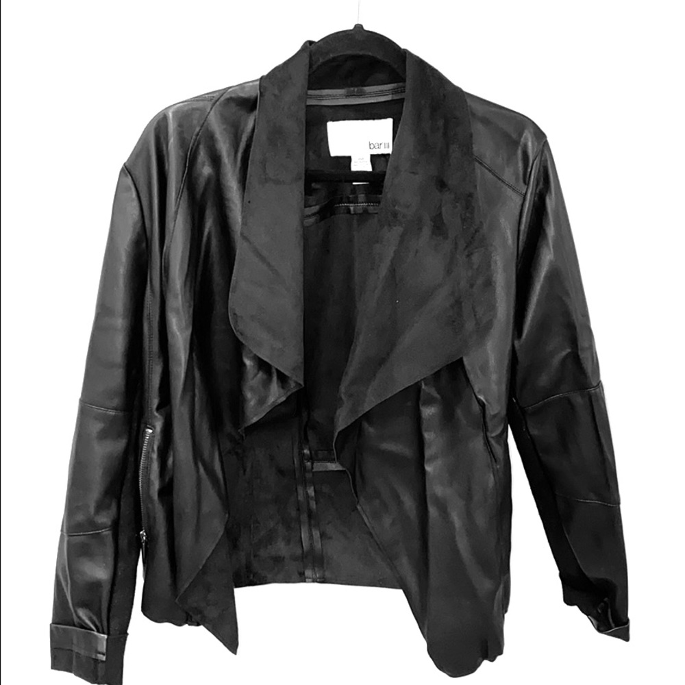 black leather jacket